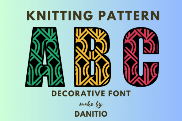 Knitting Pattern Font for Web Design